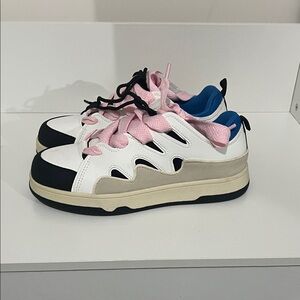 Stylish White and Pink Sneakers